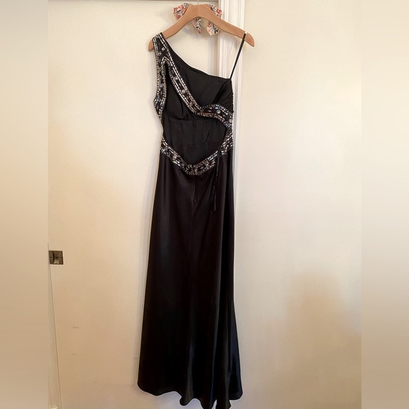 Long satin dress / bridesmaid / ball gown / formal dress  / prom dress - Picture 2 of 10